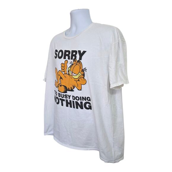 Men's Garfield T Shirt. Size 2XL Sorry Busy Doing Nothing 100% Cotton - Picture 3 of 7